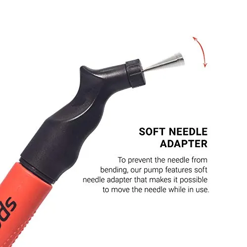SPORTBIT Ball Pump with 5 needles - Push & Pull Inflating System - Great for All Sports balls - Volleyball Pump, Basketball Inflator, Football & Soccer Ball Air Pump - Goes with Needles Set and E-Book