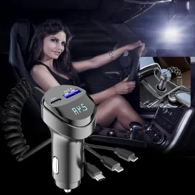timeless PD Fast Charger Car Adapter - Smart Dual USB Car Charger with 3-in-1 Charging Cable, High Power, Over-Current and Short-Circuit Protection, Compatible with Multiple Devices