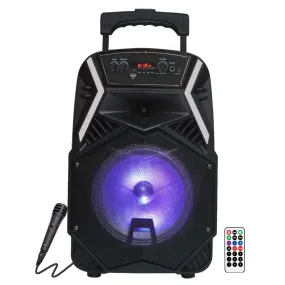 TOPTECH Angel-8 Bluetooth Portable Speaker with 3000W Power, LED Lights, Mic, and Wheels