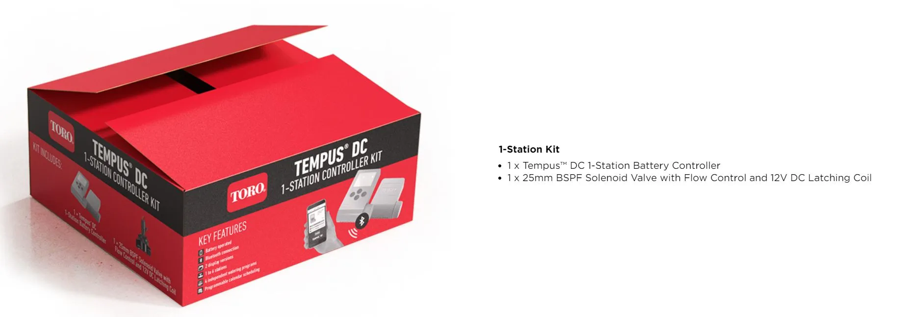 Toro Tempus DC Battery Operated Bluetooth Controller Kit with Valves