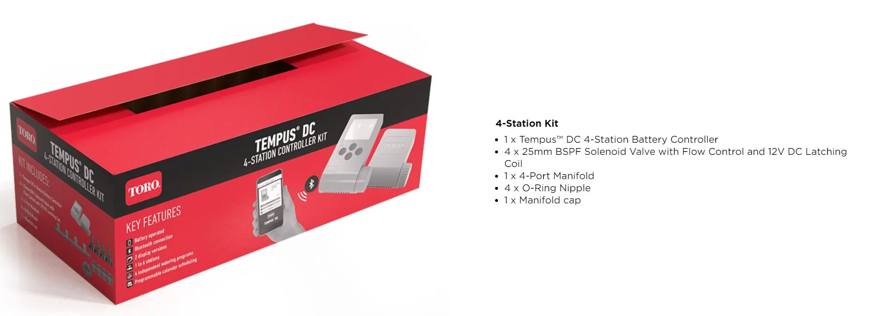 Toro Tempus DC Battery Operated Bluetooth Controller Kit with Valves
