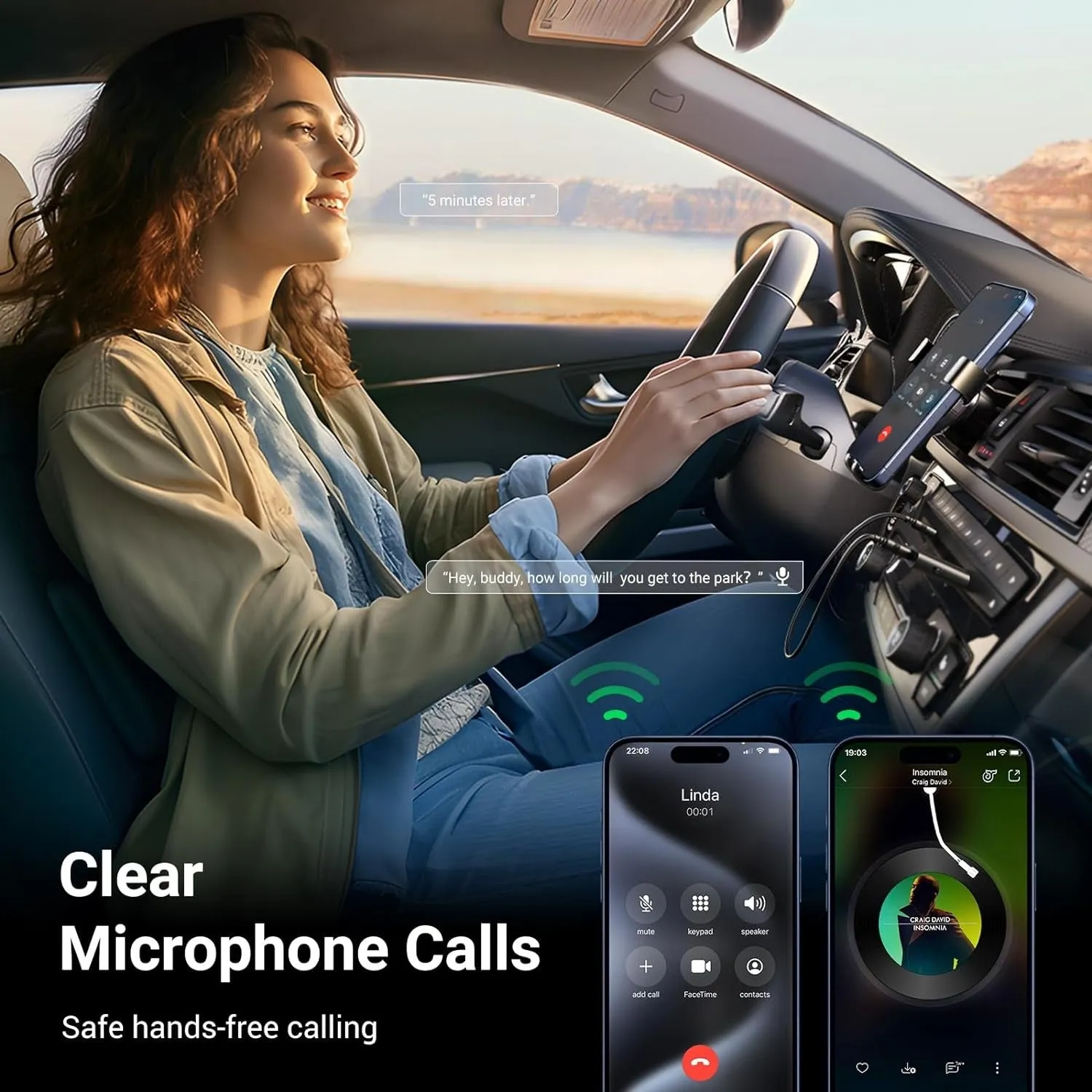UGREEN 2-in-1 Wireless Bluetooth 5.1 USB 2.0 Transmitter & Receiver Adapter with 3.5mm Mini Audio Jack Cable, 2400MHz Range, 10M Operating Distance for Desktop, TV, Headphones, Speaker, Amplifier, Speakers, Laptop, Smartphone | 60300
