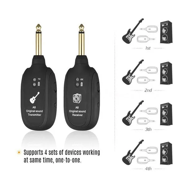 UHF Guitar Wireless System Transmitter Receiver