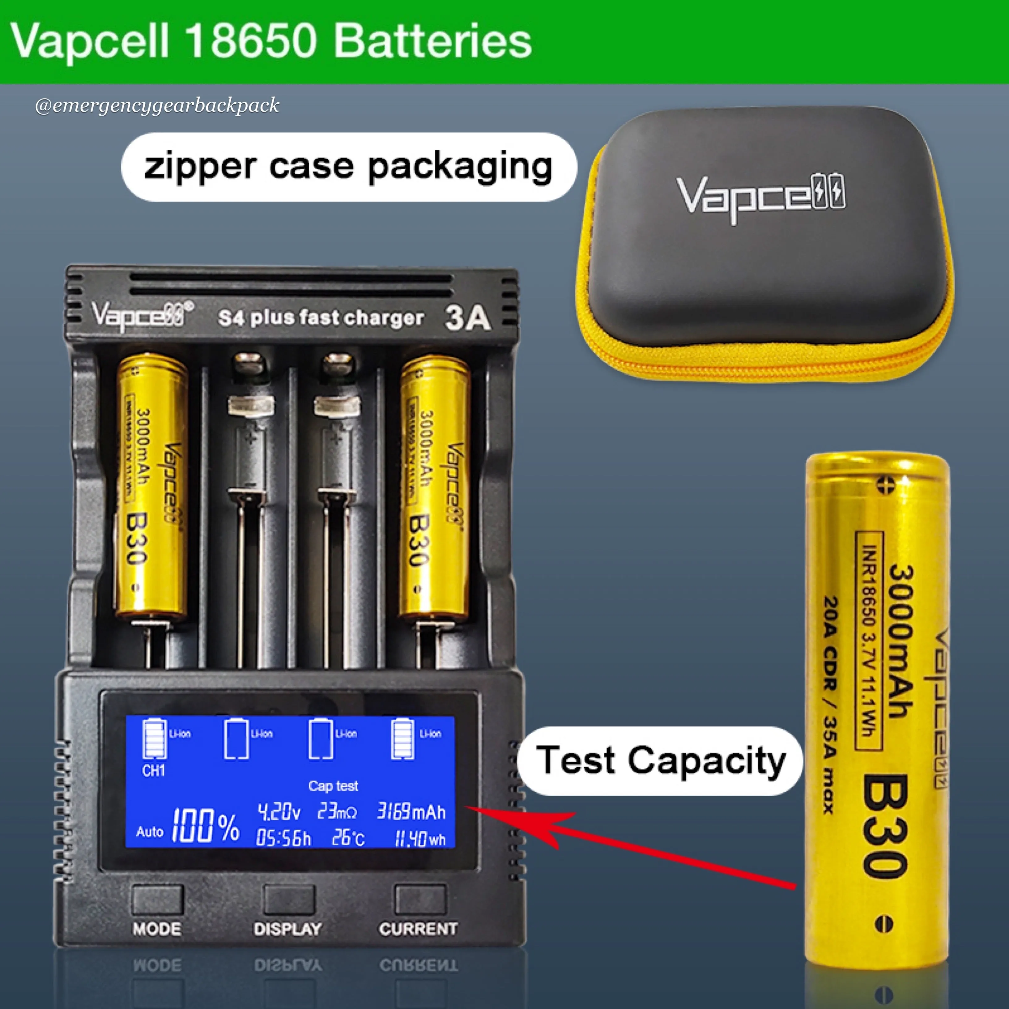 Vapcell B30 INR18650 3000mAh 3.7V 35A