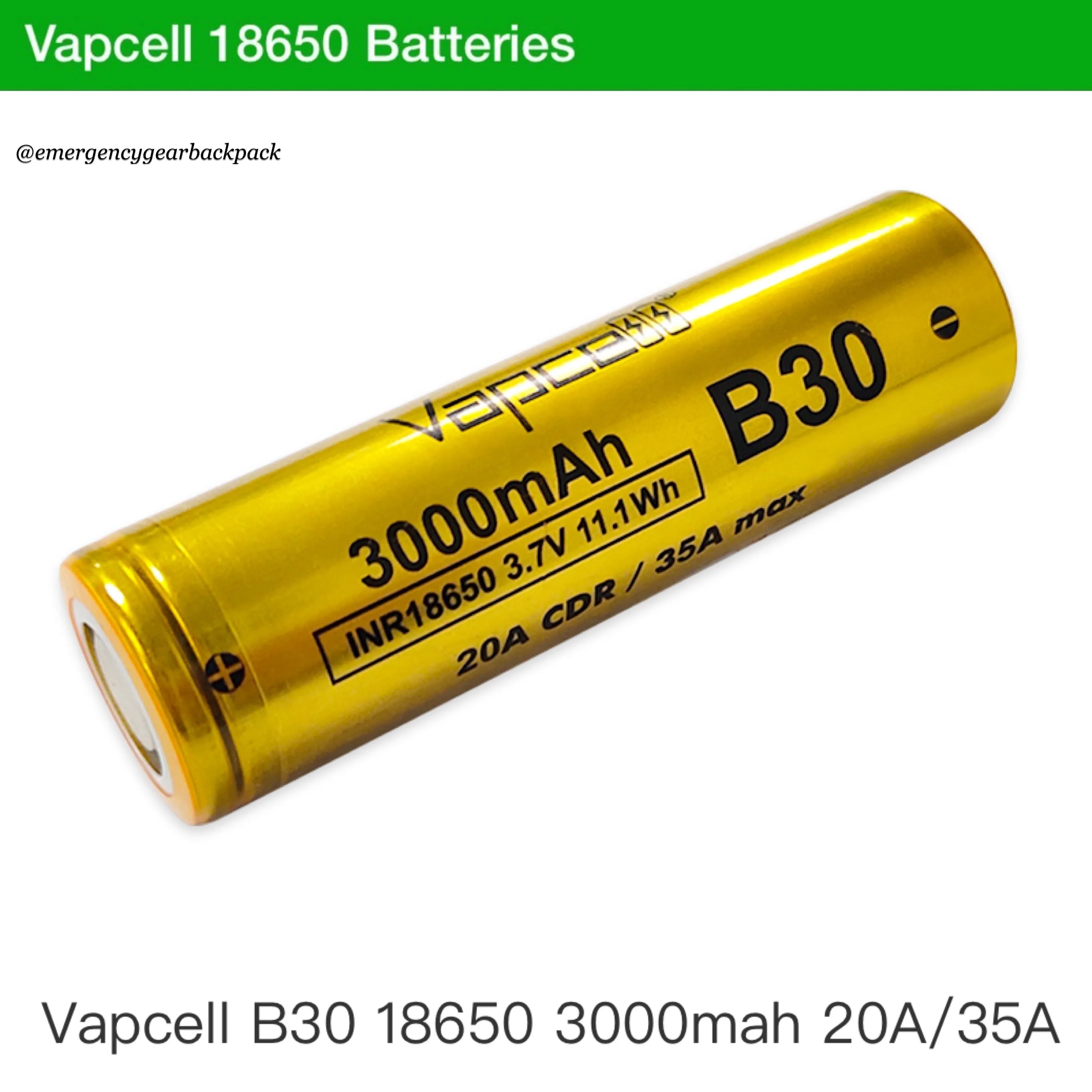 Vapcell B30 INR18650 3000mAh 3.7V 35A