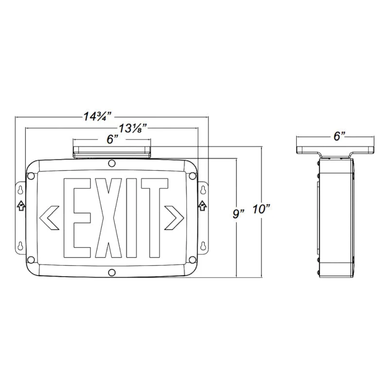 Westgate XTN4X-2EM NEMA 4X Rated LED Exit Sign, Double Face