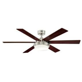 Westinghouse 7205100 52 Inch Brushed Nickel Finish Reversible Blades (Rosewood/Light Maple) Includes Light Kit with Opal Frosted Glass