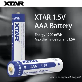 XTAR 1.5V Li-ion Battery AAA 1200mWh/750mAh (Pack 4)