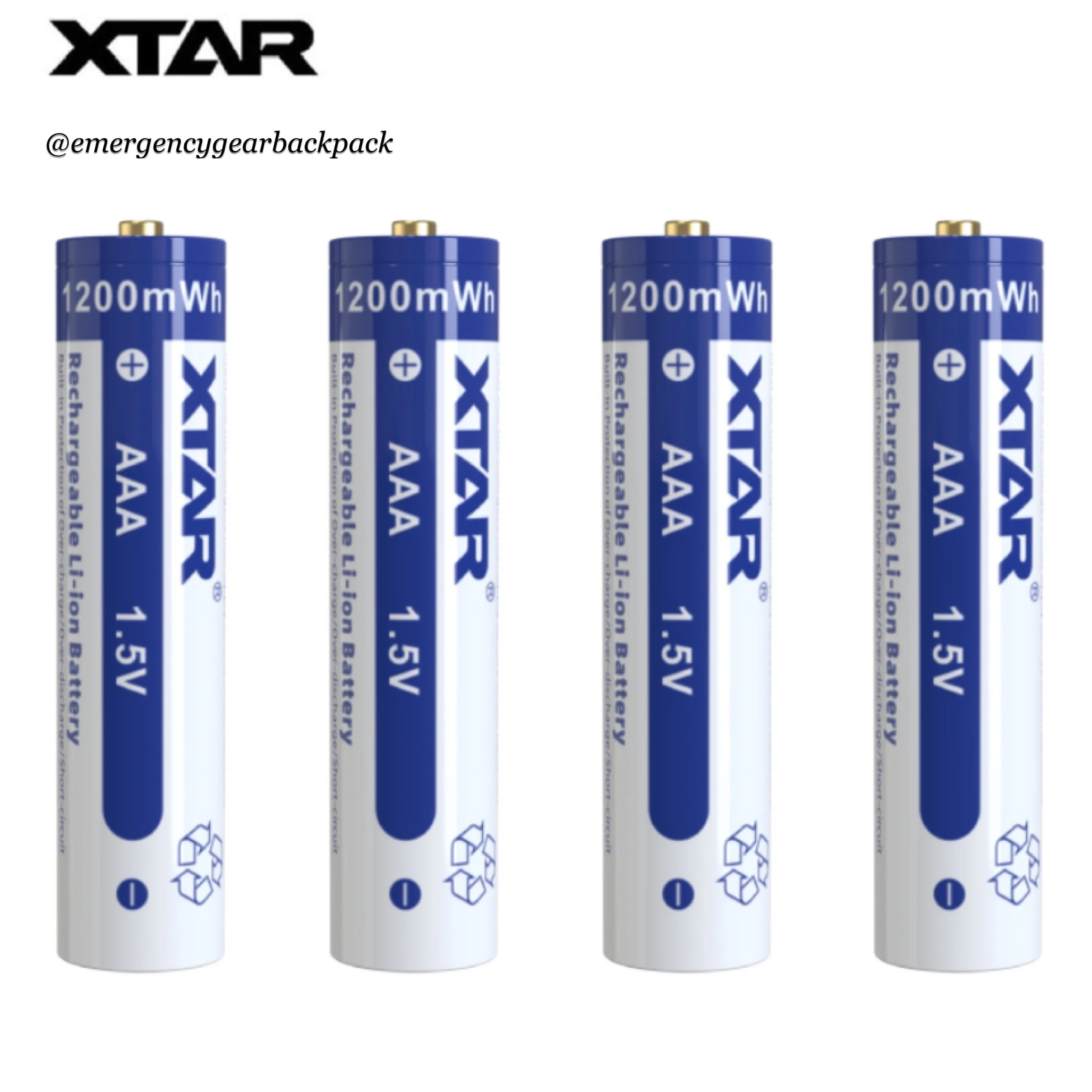 XTAR 1.5V Li-ion Battery AAA 1200mWh/750mAh (Pack 4)