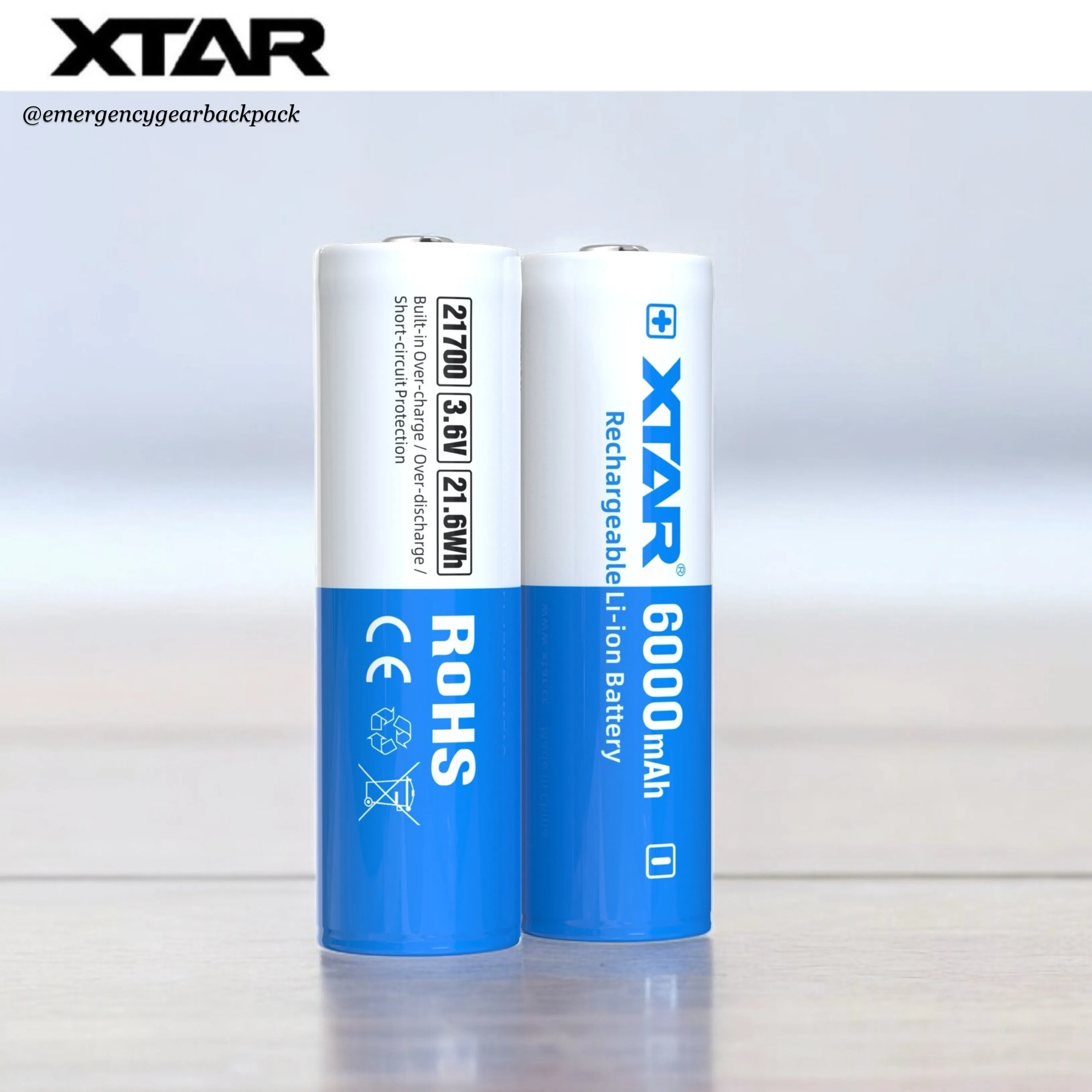 XTAR 21700 6000mAh 3.6V 10A Li-ion Rechargeable Battery