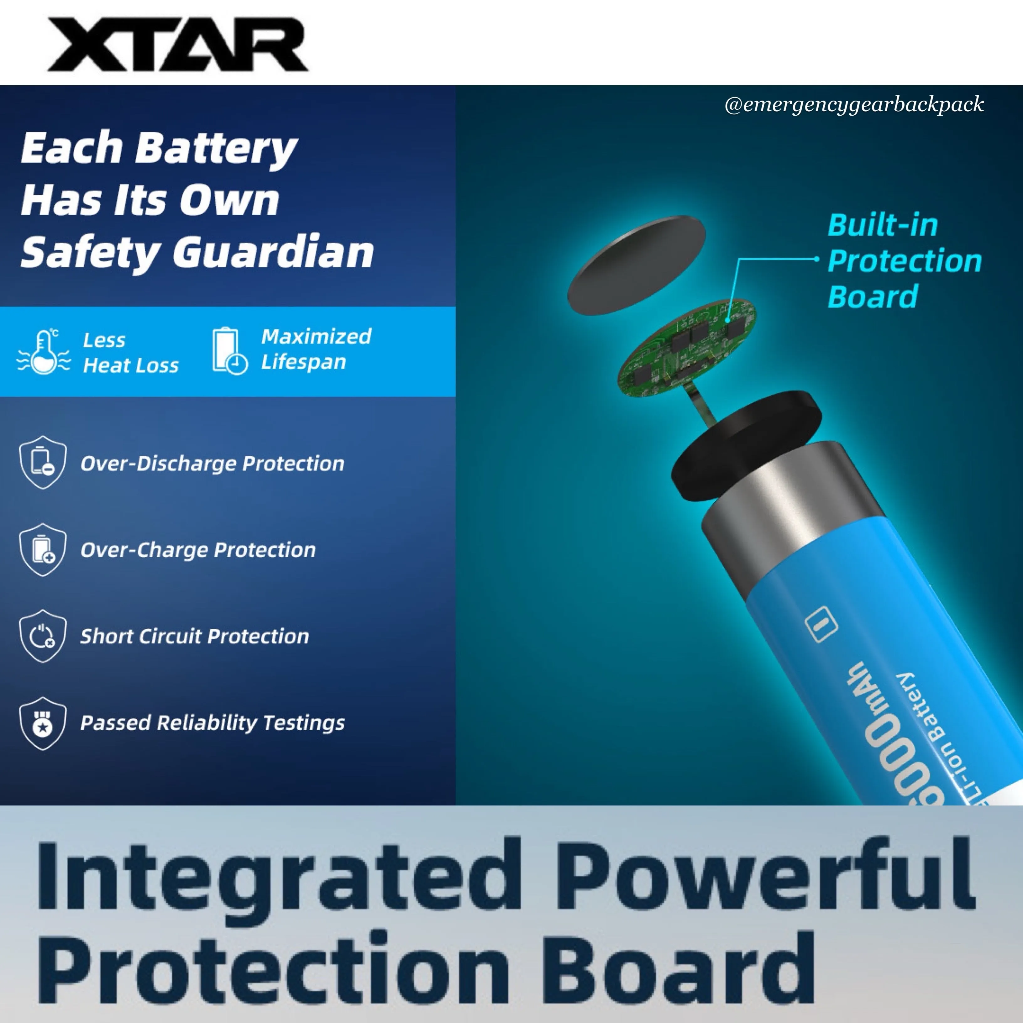 XTAR 21700 6000mAh 3.6V 10A Li-ion Rechargeable Battery