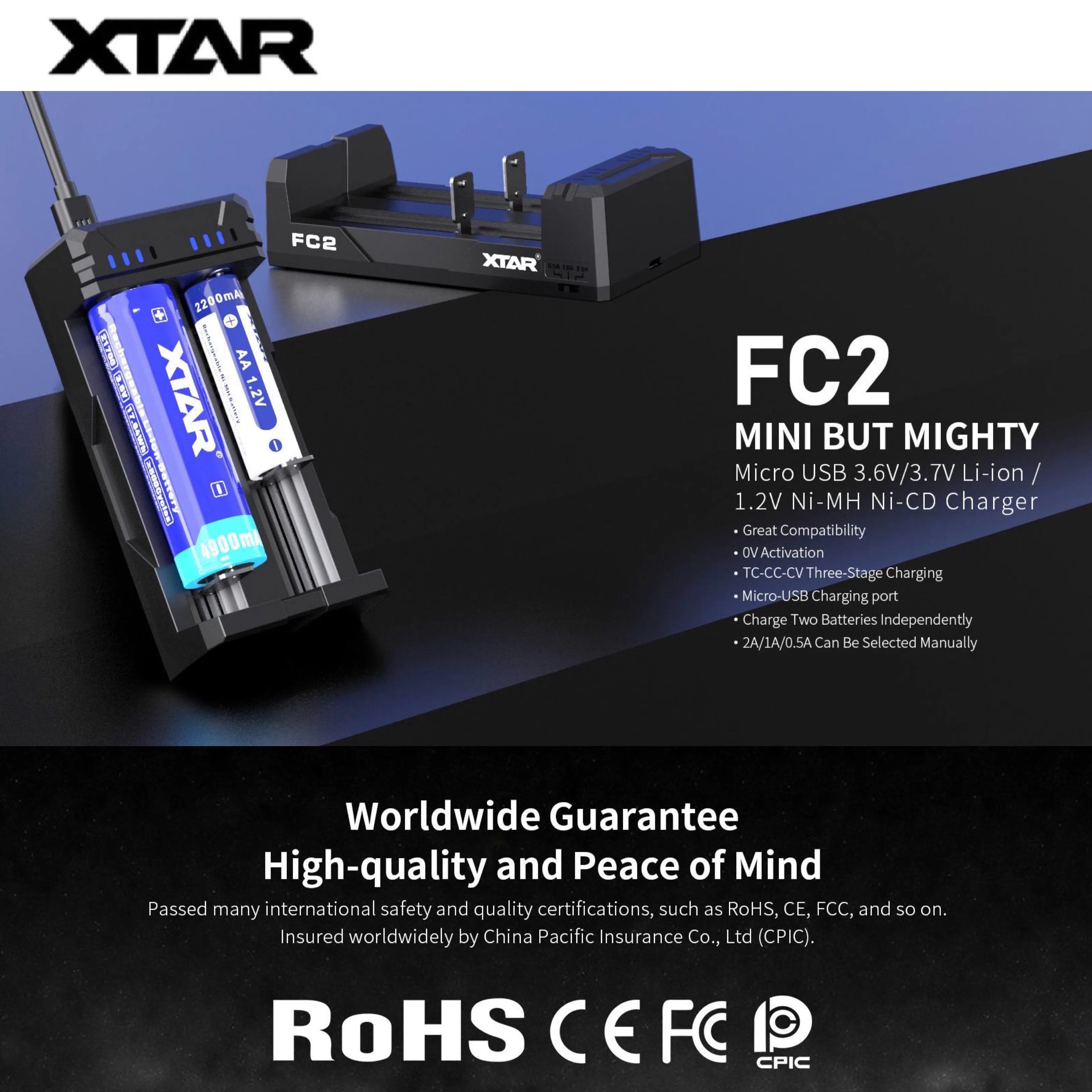 XTAR FC2 Smart Battery Charger