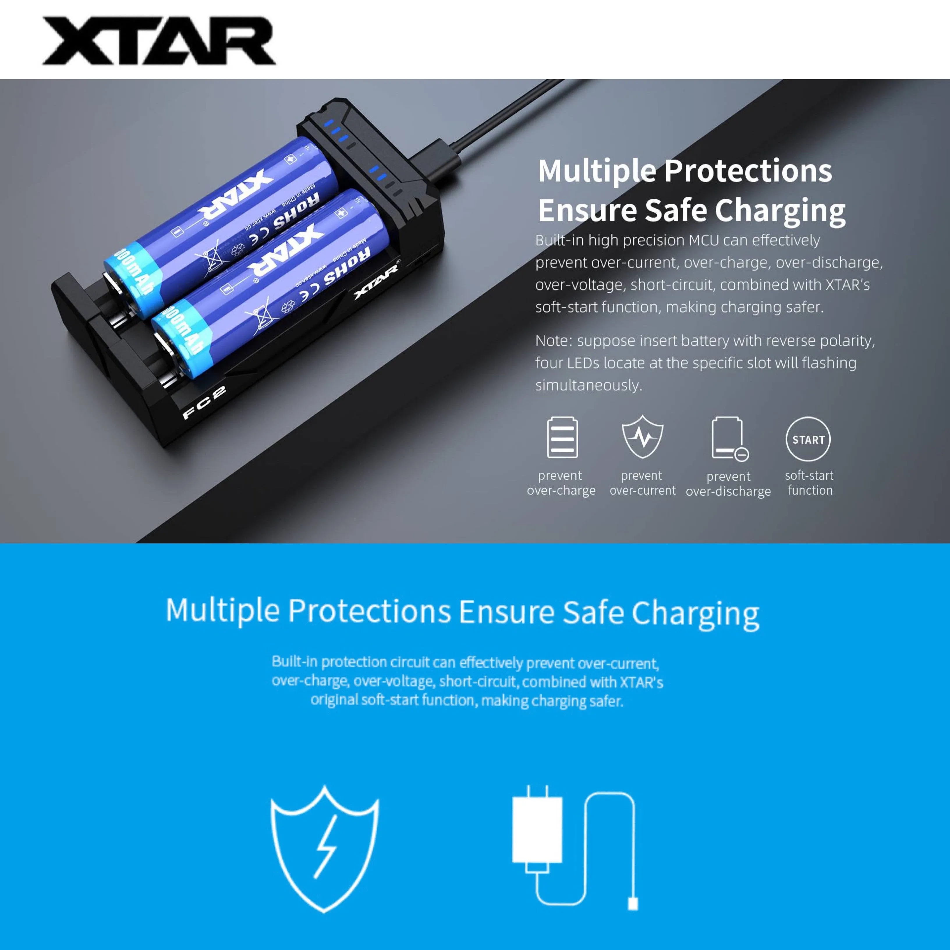 XTAR FC2 Smart Battery Charger