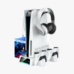 YOGES PS5 &  PS5 Slim Stand and Cooling Station with Temperature Sensor, 2H Fast PS5 Controller Charger