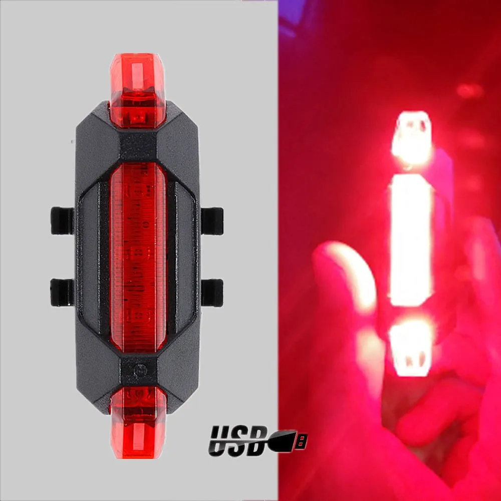 Zacro Bike Bicycle light LED Taillight Rear Tail Safety Warning Cycling Portable Light, USB Style Rechargeable or Battery Style