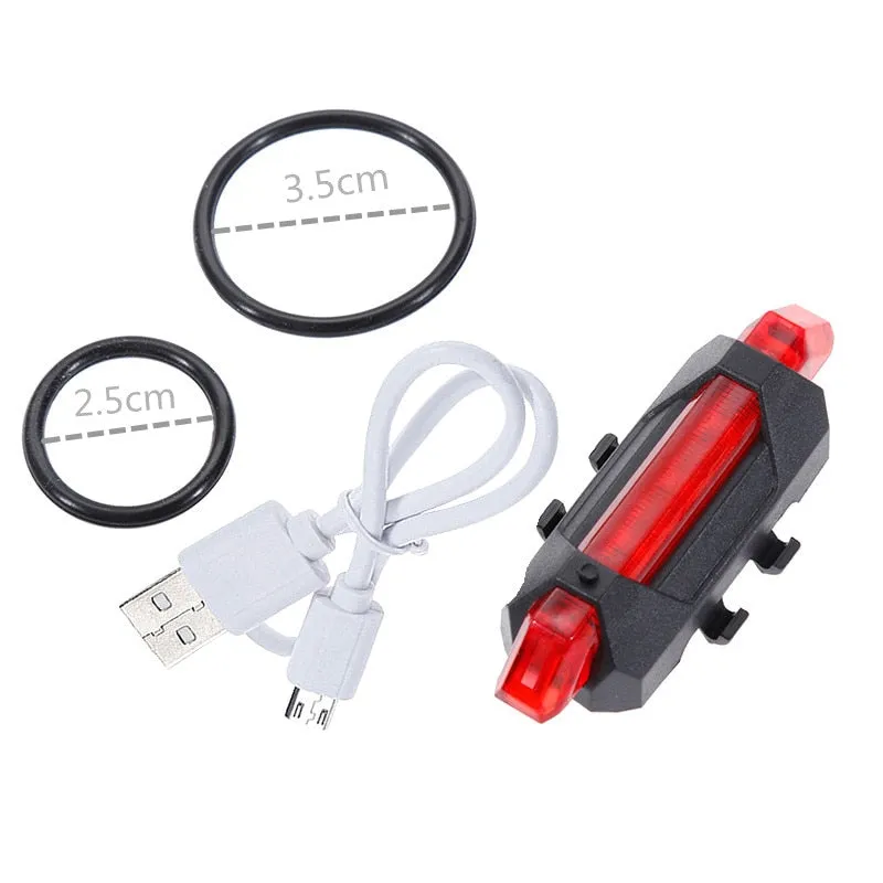 Zacro Bike Bicycle light LED Taillight Rear Tail Safety Warning Cycling Portable Light, USB Style Rechargeable or Battery Style